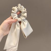Women's IG Style Simple Style Solid Color Bow Knot Cloth Pearl Hair Tie sku image 3