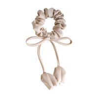 Women's Sweet Simple Style Solid Color Flower Bow Knot Cloth Hair Tie main image 3