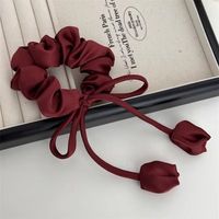 Women's Sweet Simple Style Solid Color Flower Bow Knot Cloth Hair Tie sku image 3