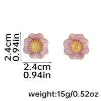 1 Paar Ferien Romantisch Blume Emaille Kupfer 18 Karat Vergoldet Ohrstecker sku image 1