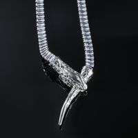 Copper Luxurious Shiny Snake Inlay Zircon Necklace main image 3