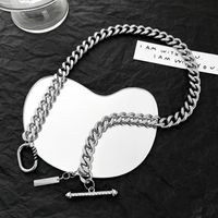 Hip-Hop Geometric Titanium Steel Asymmetrical Polishing Chain Unisex Necklace main image 1