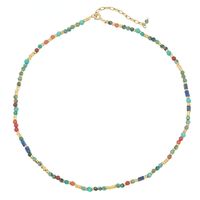 Vacation Geometric Color Block Natural Stone Freshwater Pearl Copper Necklace In Bulk sku image 2
