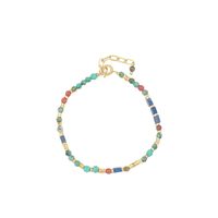 Vacation Geometric Color Block Natural Stone Freshwater Pearl Copper Necklace In Bulk sku image 1