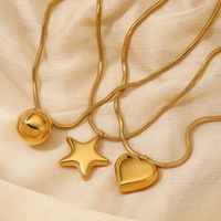 304 Stainless Steel 16K Gold Plated White Gold Plated Gold Plated Casual Simple Style Plating Heart Shape Pendant Necklace main image 1