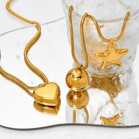 304 Stainless Steel 16K Gold Plated White Gold Plated Gold Plated Casual Simple Style Plating Heart Shape Pendant Necklace main image 8