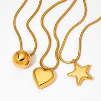 304 Stainless Steel 16K Gold Plated White Gold Plated Gold Plated Casual Simple Style Plating Heart Shape Pendant Necklace main image 5