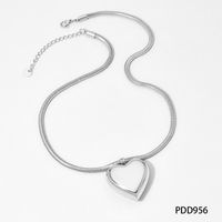 304 Stainless Steel 16K Gold Plated White Gold Plated Gold Plated Casual Simple Style Plating Heart Shape Pendant Necklace sku image 3