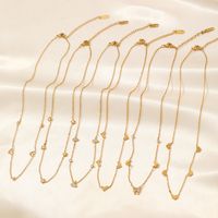Edelstahl 304 14 Karat Vergoldet Elegant Einfacher Stil Überzug Herzform Zirkon Halskette Mit Anhänger main image 1