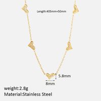 304 Stainless Steel 14K Gold Plated Elegant Simple Style Plating Heart Shape Zircon Pendant Necklace sku image 1