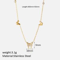 Edelstahl 304 14 Karat Vergoldet Elegant Einfacher Stil Überzug Herzform Zirkon Halskette Mit Anhänger sku image 4