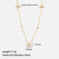 304 Stainless Steel 14K Gold Plated Elegant Simple Style Plating Heart Shape Zircon Pendant Necklace sku image 3