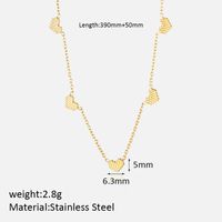 304 Stainless Steel 14K Gold Plated Elegant Simple Style Plating Heart Shape Zircon Pendant Necklace sku image 5