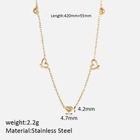 304 Stainless Steel 14K Gold Plated Elegant Simple Style Plating Heart Shape Zircon Pendant Necklace sku image 6