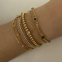Casual Simple Style Geometric 304 Stainless Steel 16K Gold Plated White Gold Plated Gold Plated Bracelets In Bulk main image 5