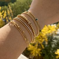 Casual Simple Style Geometric 304 Stainless Steel 16K Gold Plated White Gold Plated Gold Plated Bracelets In Bulk main image 4