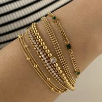 Casual Simple Style Geometric 304 Stainless Steel 16K Gold Plated White Gold Plated Gold Plated Bracelets In Bulk main image 2