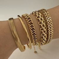 Casual Simple Style Geometric 304 Stainless Steel 16K Gold Plated White Gold Plated Gold Plated Bracelets In Bulk main image 1