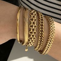 Lässig Einfacher Stil Geometrisch Edelstahl 304 16 Karat Vergoldet Weißgold Plattiert Vergoldet Armbänder In Masse main image 4