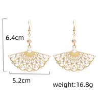 1 Pair Casual Ethnic Style Sector Hollow Out Inlay Alloy Artificial Pearls Rhinestones Drop Earrings main image 2