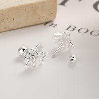 1 Pair Elegant Simple Style Bow Knot Plating Sterling Silver Ear Studs main image 5