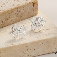 1 Pair Elegant Simple Style Bow Knot Plating Sterling Silver Ear Studs sku image 2