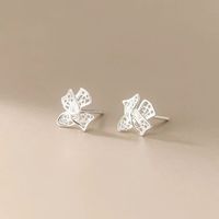 1 Pair Elegant Simple Style Bow Knot Plating Sterling Silver Ear Studs main image 4
