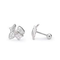 1 Pair Elegant Simple Style Bow Knot Plating Sterling Silver Ear Studs main image 2