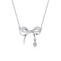 Sterling Silver Elegant Simple Style Bow Knot Plating Pendant Necklace sku image 2