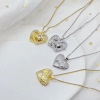 Titan Stahl Kupfer Elegant Einfacher Stil Herzform Überzug Halskette Mit Anhänger main image 5