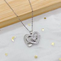 Titanium Steel Copper Elegant Simple Style Heart Shape Plating Pendant Necklace sku image 4