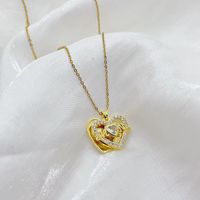 Titanium Steel Copper Elegant Simple Style Heart Shape Plating Pendant Necklace sku image 3