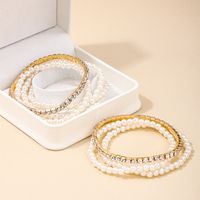 IG Style Simple Style Geometric Alloy Beaded Pearl Inlay Rhinestones Women's Bracelets main image 3