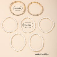 IG Style Simple Style Geometric Alloy Beaded Pearl Inlay Rhinestones Women's Bracelets main image 2