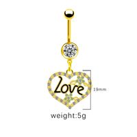 1 Piece Belly Rings Simple Style Shiny Star Heart Shape Wings 316 Stainless Steel  Alloy Hollow Out Inlay Acrylic Rhinestones Glass Gold Plated main image 3
