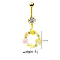1 Piece Belly Rings Simple Style Shiny Star Heart Shape Wings 316 Stainless Steel  Alloy Hollow Out Inlay Acrylic Rhinestones Glass Gold Plated main image 5