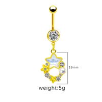1 Piece Belly Rings Simple Style Shiny Star Heart Shape Wings 316 Stainless Steel  Alloy Hollow Out Inlay Acrylic Rhinestones Glass Gold Plated main image 6