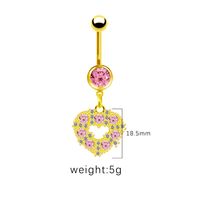 1 Piece Belly Rings Simple Style Shiny Star Heart Shape Wings 316 Stainless Steel  Alloy Hollow Out Inlay Acrylic Rhinestones Glass Gold Plated sku image 4