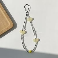Sweet Heart Shape Arylic Glass Seed Bead Mobile Phone Chain sku image 1