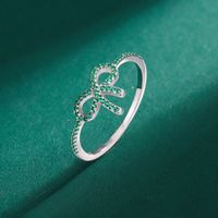 Sterling Silver IG Style Bow Knot Inlay Zircon Rings sku image 1