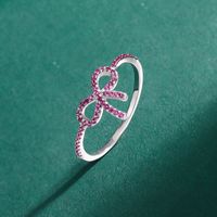 Sterling Silver IG Style Bow Knot Inlay Zircon Rings sku image 5
