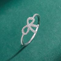 Sterling Silver IG Style Bow Knot Inlay Zircon Rings sku image 9