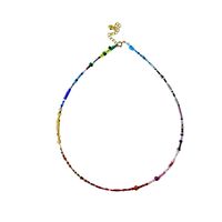 Sweet Geometric Glass Steel Wire Beaded 18K Gold Plated Women's Necklace main image 3