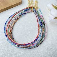 Sweet Geometric Glass Steel Wire Beaded 18K Gold Plated Women's Necklace main image 5