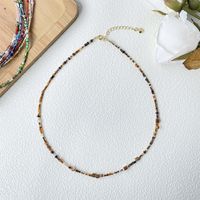 Sweet Geometric Glass Steel Wire Beaded 18K Gold Plated Women's Necklace sku image 9