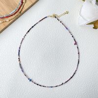 Sweet Geometric Glass Steel Wire Beaded 18K Gold Plated Women's Necklace sku image 10