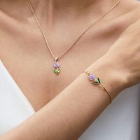 Süss Blume Legierung Kupfer Emaille Überzug Frau Armbänder Halskette main image 1