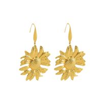 1 Pair Simple Style Flower Stainless Steel 18K Gold Plated Drop Earrings main image 3