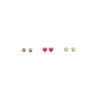 Sweet Rainbow Star Heart Shape Resin Plating Women's Ear Studs 1 Pair main image 2