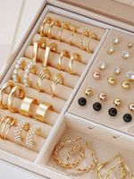 1 Set Casual Simple Style Round Inlay Alloy Pearl Zircon Earrings Ear Studs main image 5